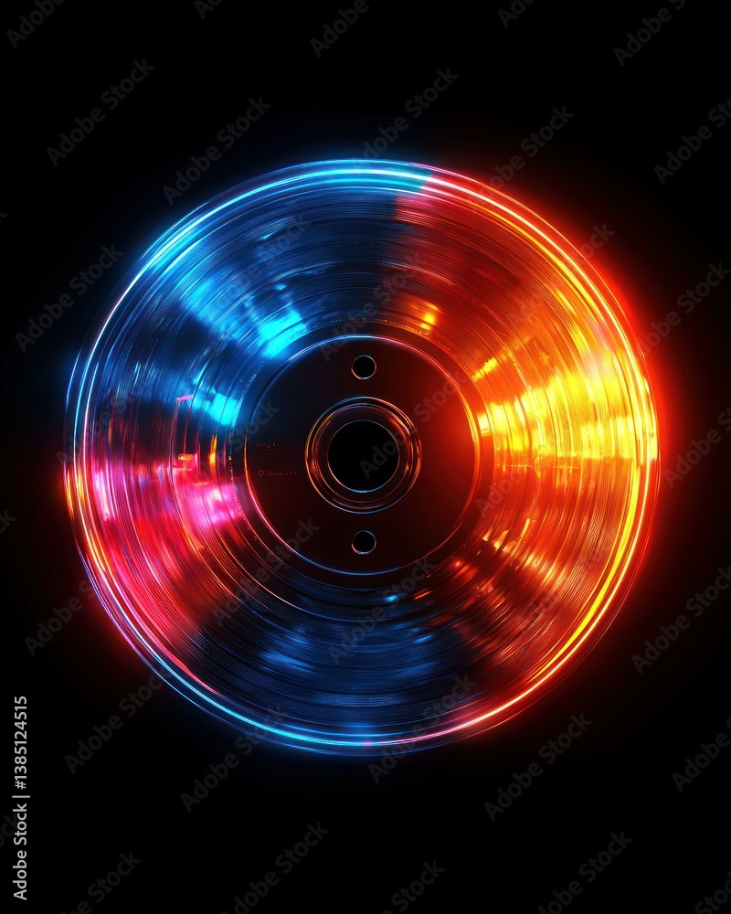 Neon Glowing Disc: A Symphony of Light and Color Neon Glowing Disc: A Symphony of Light and Color