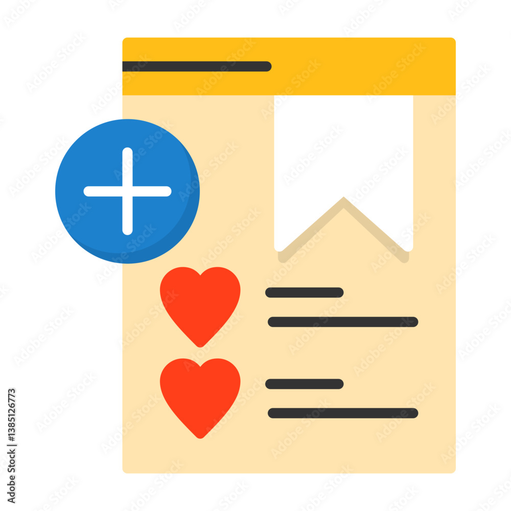 Fototapeta premium Add to Wishlist Flat Style Icon