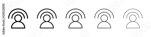 Brand awareness icons vector set in different stroke line style