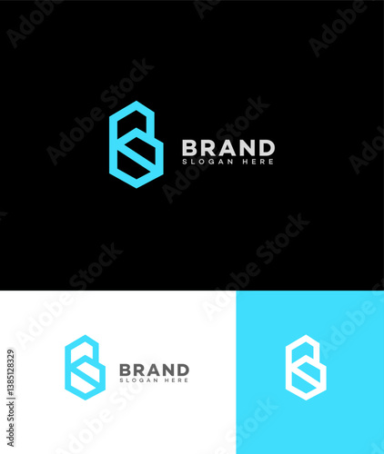 Modern Minimalist Blue Letter B Logo Design Brand Identity