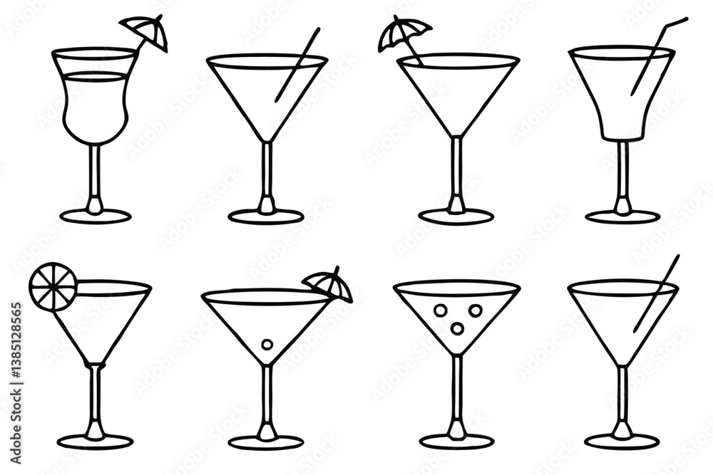 Cosmopolitan Line Art Illustration Detailed Sketch for Artistic Projects Cosmopolitan Line Art Illustration Detailed Sketch for Artistic Projects