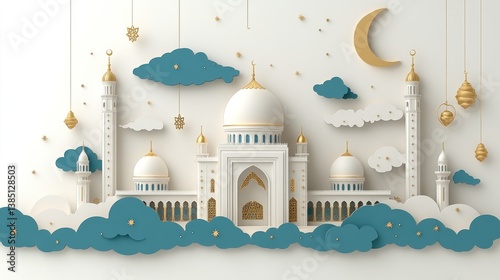 Wallpaper Mural Grand Mosque Paper Cut Night Scene Torontodigital.ca
