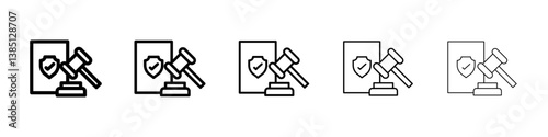 Code of conduct icons vector set in different stroke line style