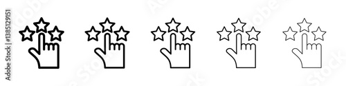 Customer feedback icons vector set in different stroke line style