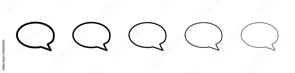 Discussion icons vector set in different stroke line style Discussion icons vector set in different stroke line style