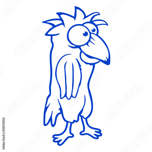 Parrot bird looks funny stupid scared confused fun Isolated Vector Graphic Design Illustration
