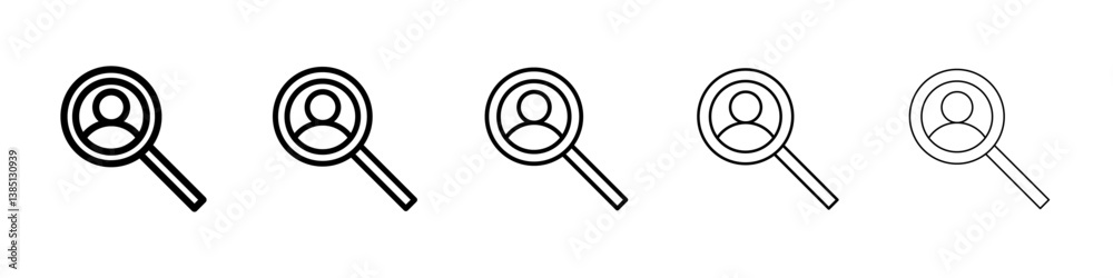 Hiring icons vector set in different stroke line style Hiring icons vector set in different stroke line style