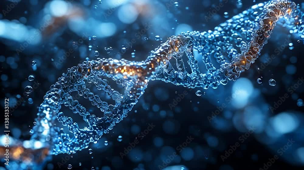 Crisp blue DNA helix strands illustrating advanced genetic research and biotech