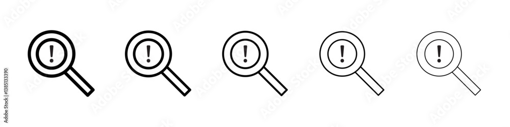 Risk analysis icons vector set in different stroke line style Risk analysis icons vector set in different stroke line style