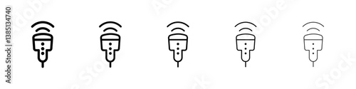 Ultrasound icons vector set in different stroke line style