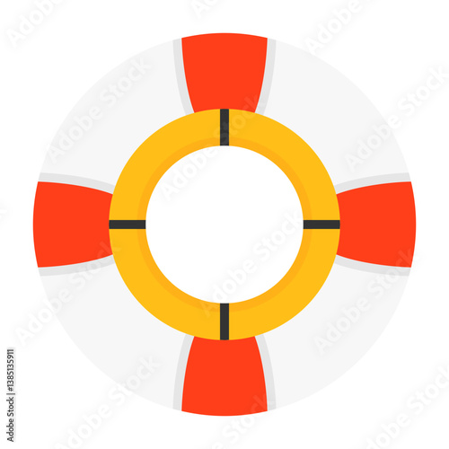 Lifebuoy Flat Style Icon Design