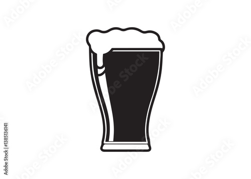 Beer glass silhouette vector