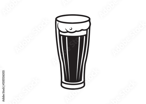 Beer glass silhouette vector