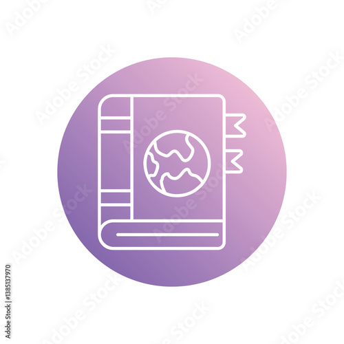 Travel Guidebook icon isolated on a white background. Vector illustration.