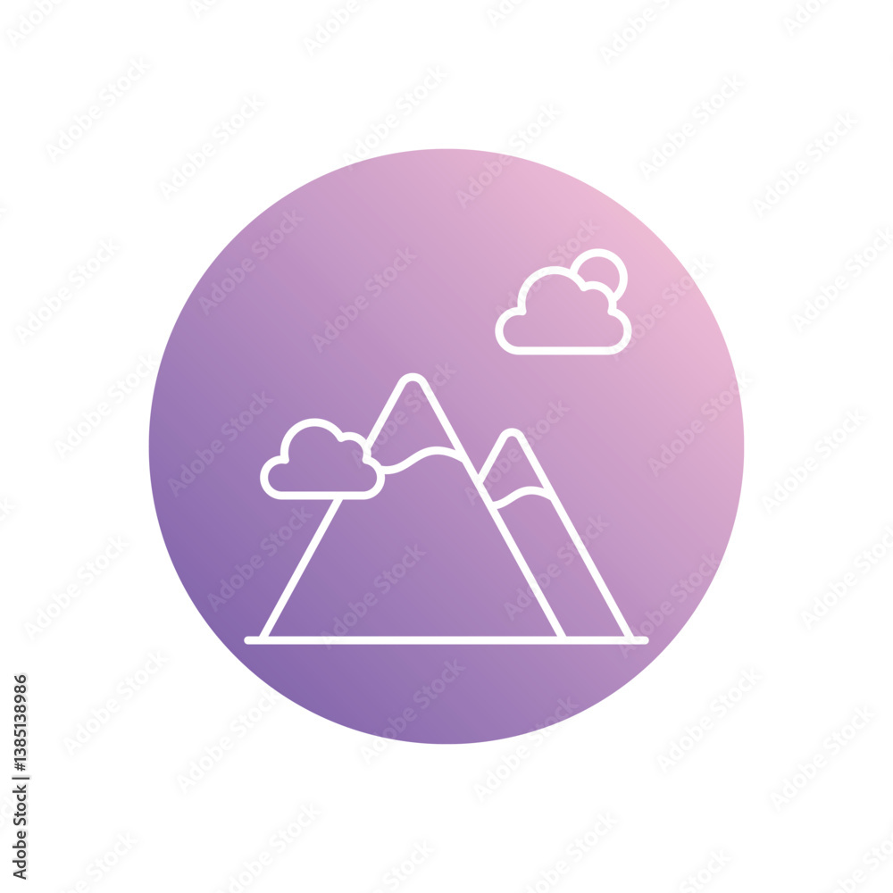 Mountain icon isolated on a white background. Vector illustration. Mountain icon isolated on a white background. Vector illustration.