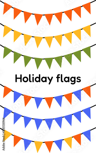 multicolored flags for decoration vector