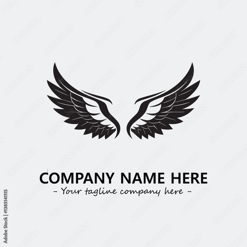 Obraz premium Wing illustration black and white for logo company vector image 