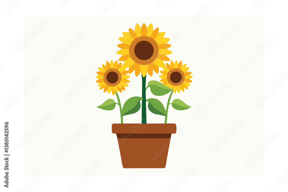 Obraz premium sunflowers in a pot