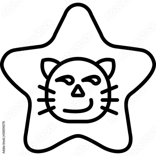 Cat with Wry Smile Star Icon