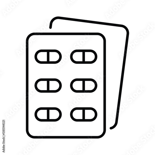 Pills Strap  vector outline icon. EPS 10 file