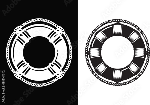 Lifebuoy Ring Silhouette Vector Illustration