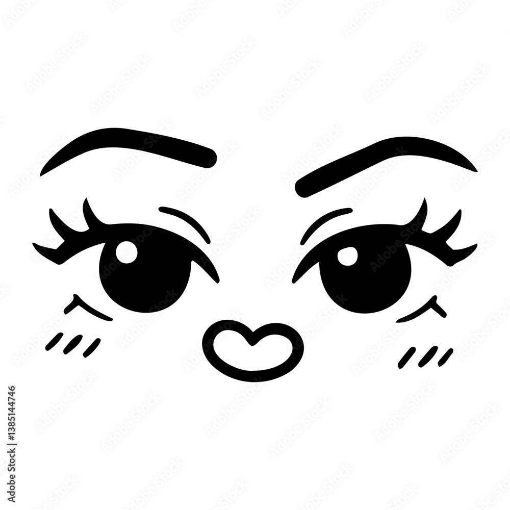 Cute cartoon eyes expressing joy on a simple background Cute cartoon eyes expressing joy on a simple background