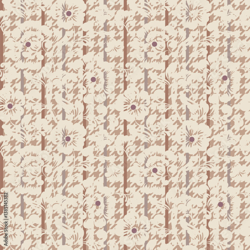 Houndstooth Pattern Printable Fabric, Fashion Industry, Background