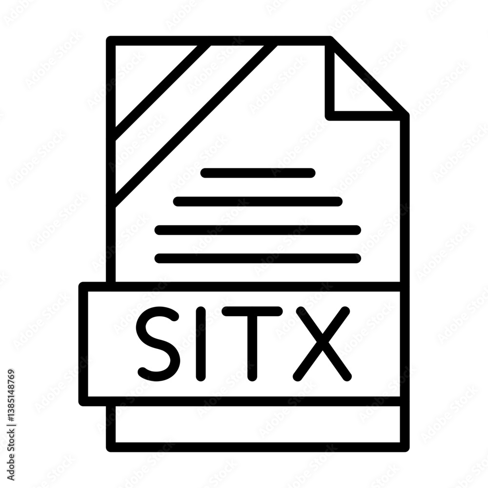 GED File Format Outline Style Icon GED File Format Outline Style Icon