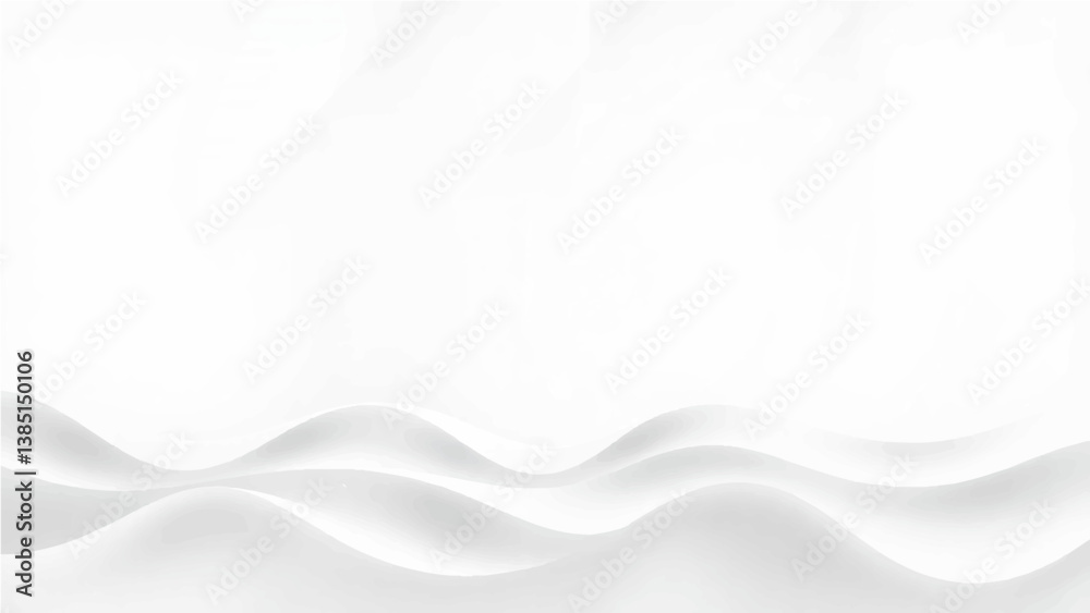 Obraz premium Abstract Wave Background. Minimal White Geometric Wallpaper (1)