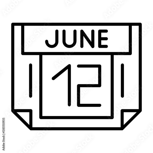 12 June Outline Style Icon