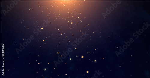 Bright vector illustration Magic rain of sparkling glittery particles lines.