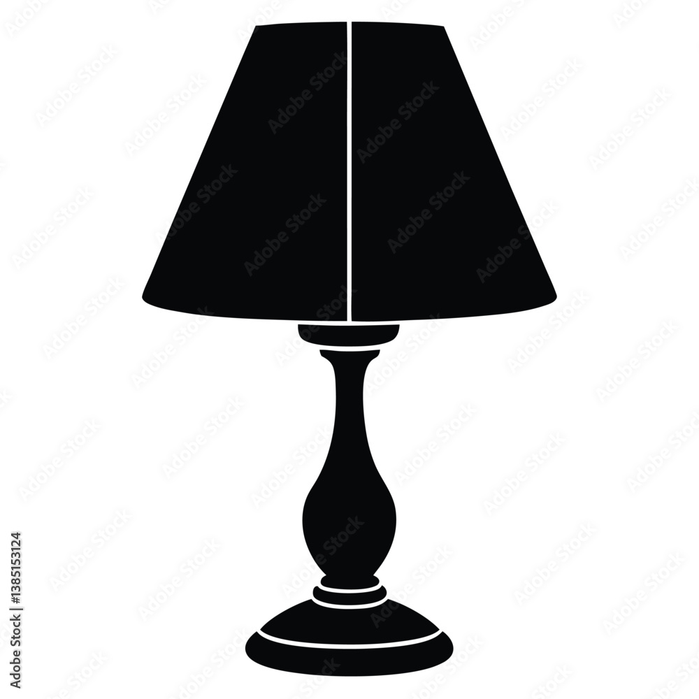 Black Table Lamp Silhouette with Conical Shade Black Table Lamp Silhouette with Conical Shade