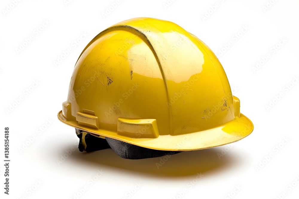 Fototapeta premium Used Yellow Hard Hat Safety Helmet Construction Work