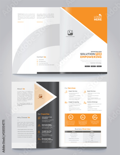 Export and Import Bi-fold Brochure Design Template