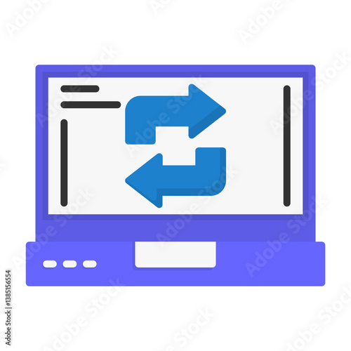 Refresh Laptop Interface Flat Icon