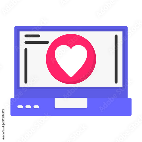 Like Laptop Interface Flat Icon