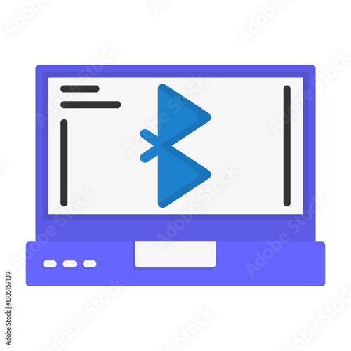 Bluetooth Laptop Interface Flat Icon photo