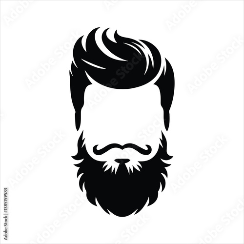 Silhouette of a Bearded Man with Stylish Hair
