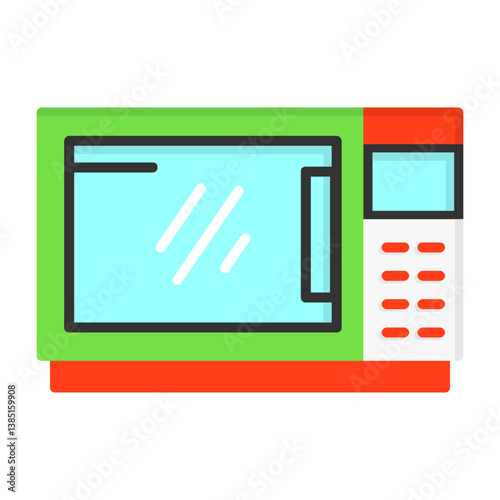 Microwave Vector Flat Style Icon