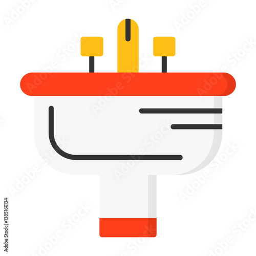 Bathroom sink Vector Flat Style Icon