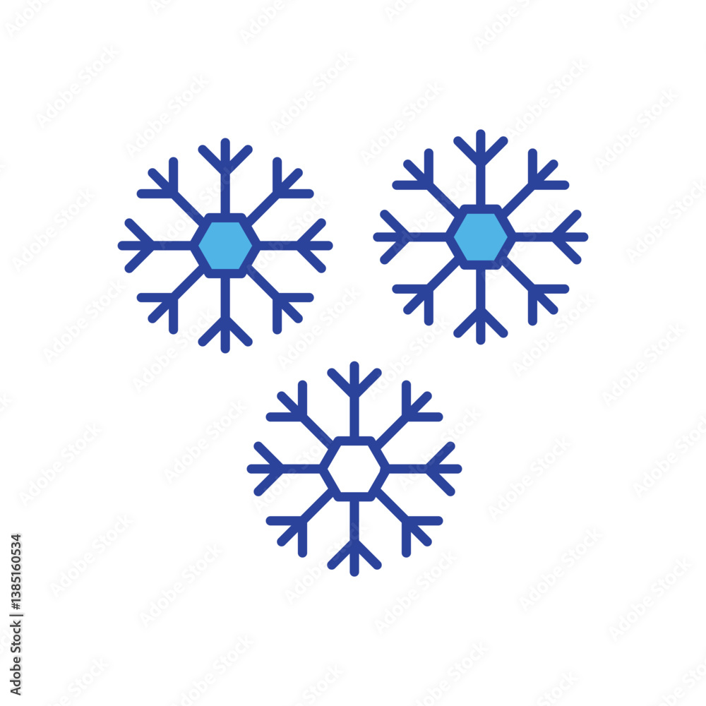 Snowflake icon isolated on a white background. Vector illustration. Snowflake icon isolated on a white background. Vector illustration.