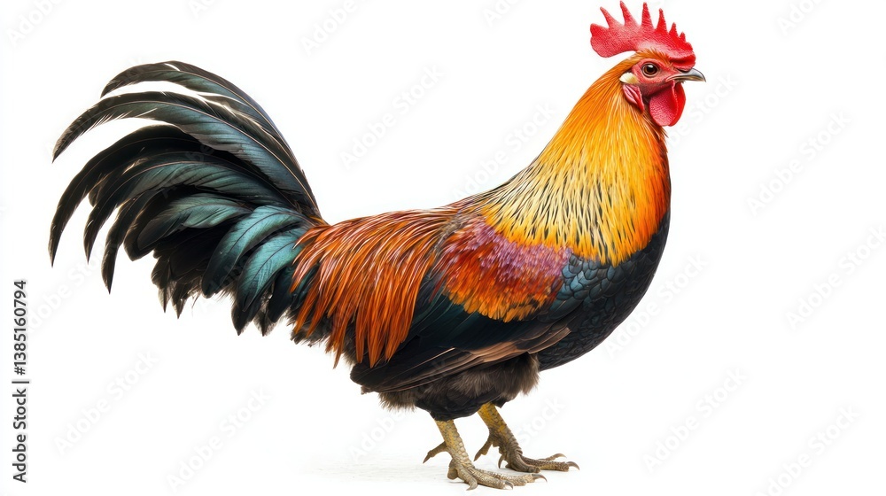 Fototapeta premium Junglefowl isolated on white background
