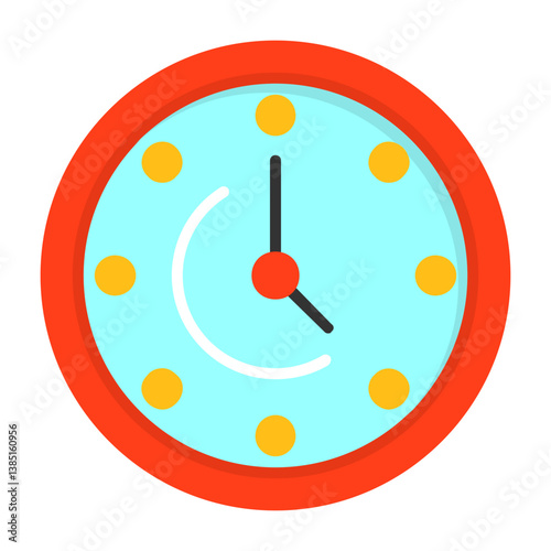 Clock Vector Flat Style Icon
