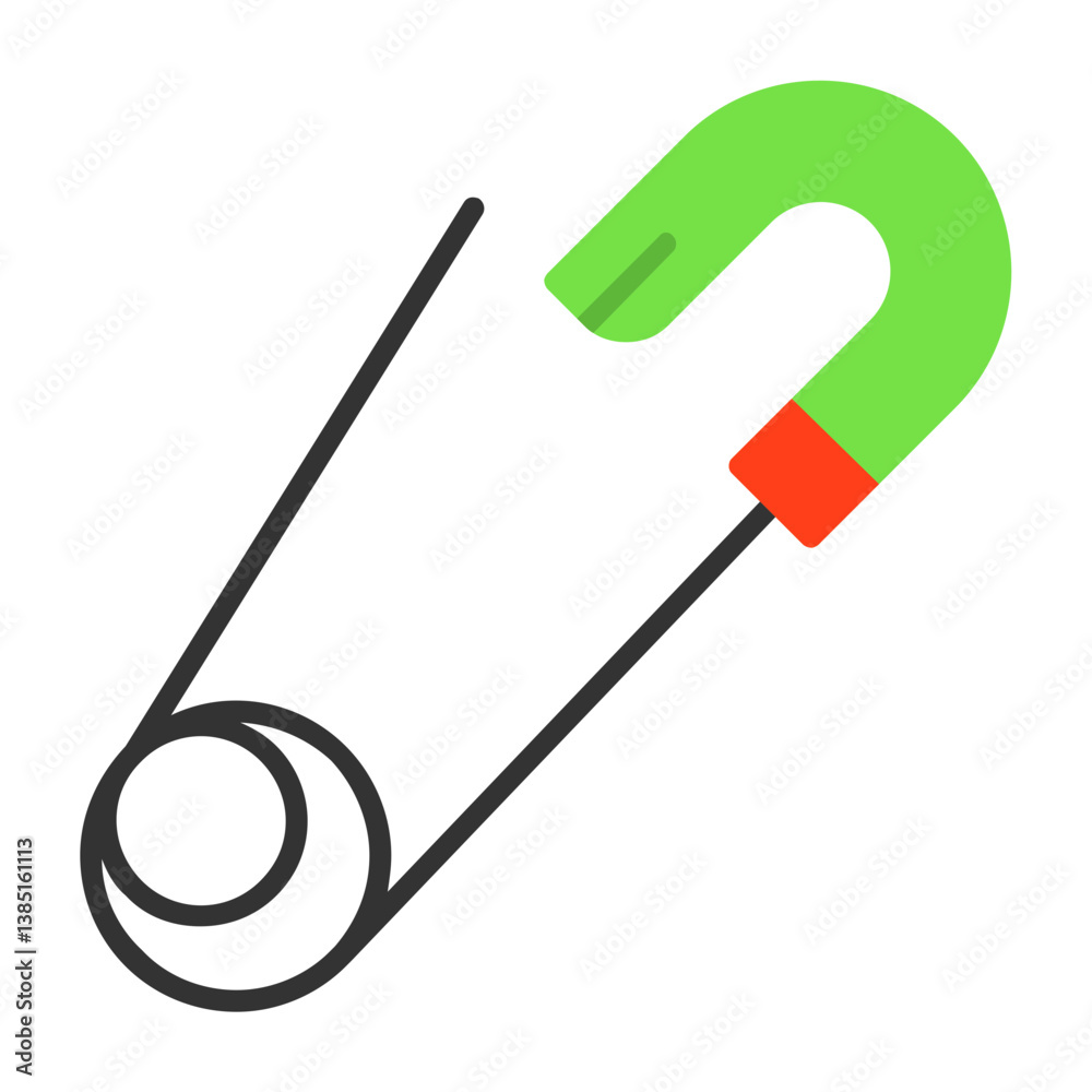 Obraz premium Safety pin Vector Flat Style Icon