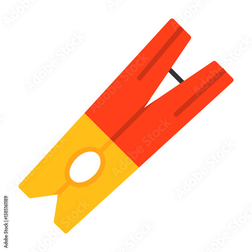 Clothespin Vector Flat Style Icon