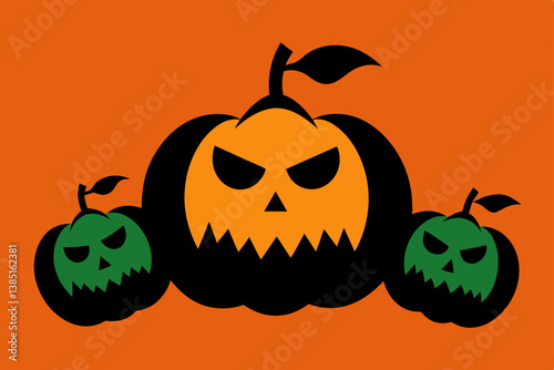 halloween pumpkin with bats