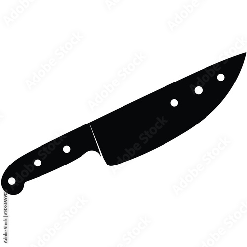Silhouette of Sharp Kitchen Knife 