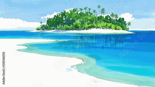Driftwood and dreams island isolated watercolor vector illustration svg 