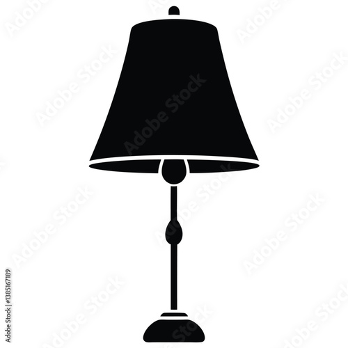 Simple Silhouette of Lamp with Fabric Shade
