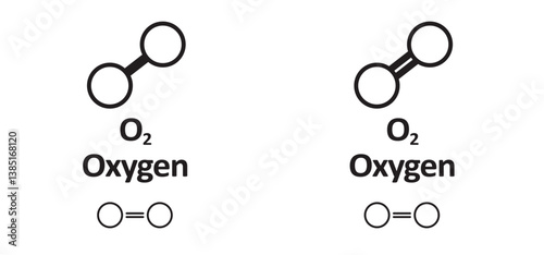 Oxygen, 02 molecule, O2 is oxygen, gas. Elements of atoms. Oxygen occurs in the atmosphere as a single substance as dioxygen. Nonmetallic or nonmetals. chalcogen or ore-forming. 